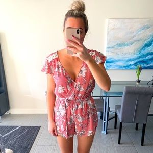 SOLD Floral romper with tie